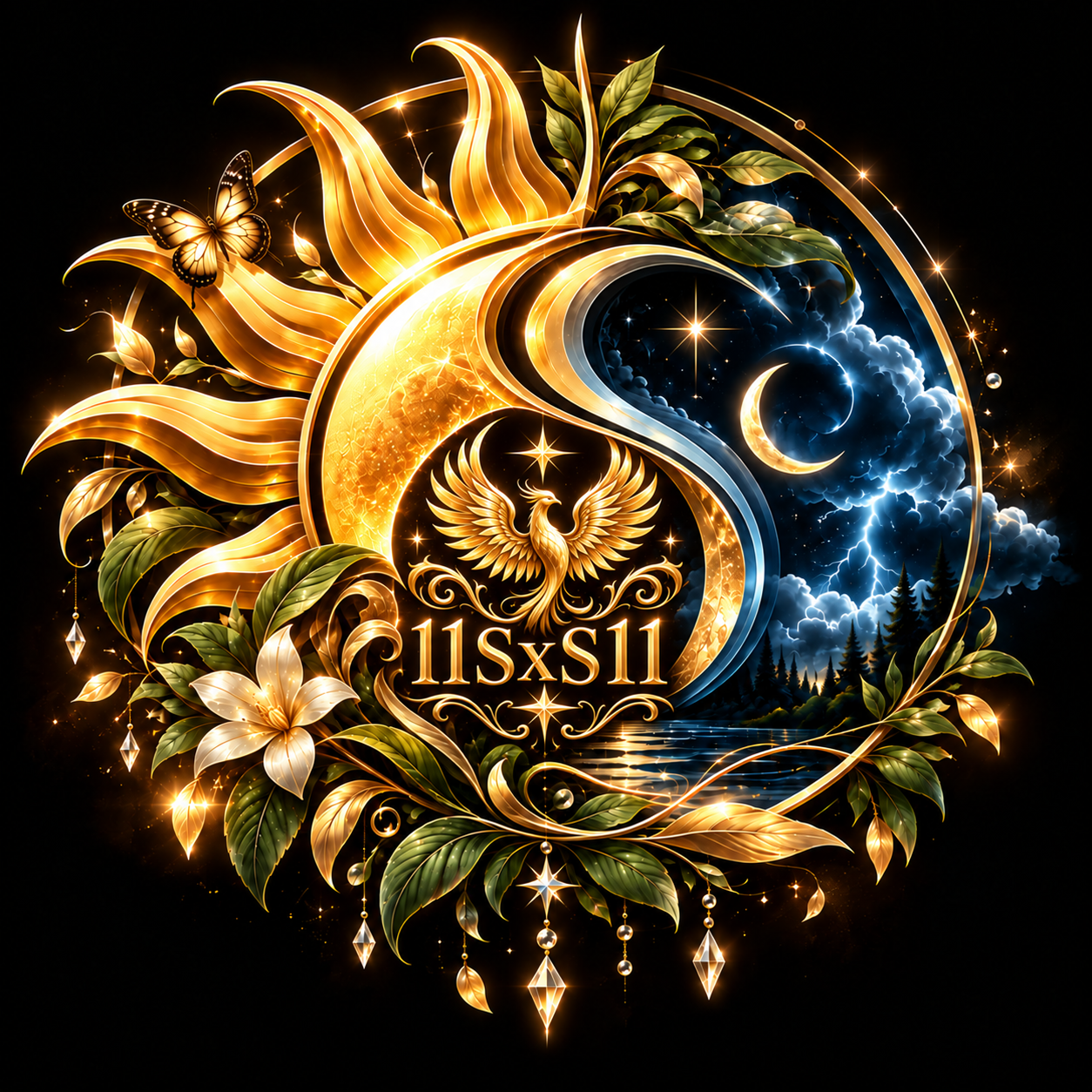 Gold phoenix sun-and-moon 11SxS11 logo